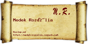 Medek Rozália névjegykártya