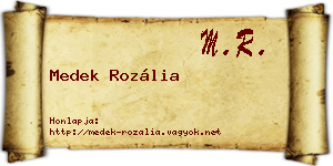 Medek Rozália névjegykártya
